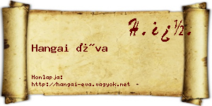 Hangai Éva névjegykártya